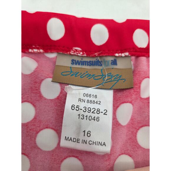 Swimsuits For All Red Polka Dot Diva Halter Top High Waist Bikini Women 16/18 1X - Picture 4 of 9